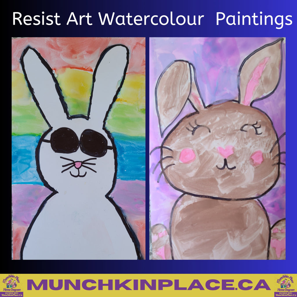 Easter Bunny Resist Art Painting Ideas