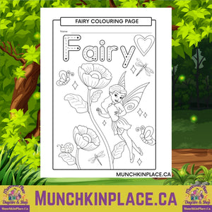 Free Fairy Colouring Page Printable