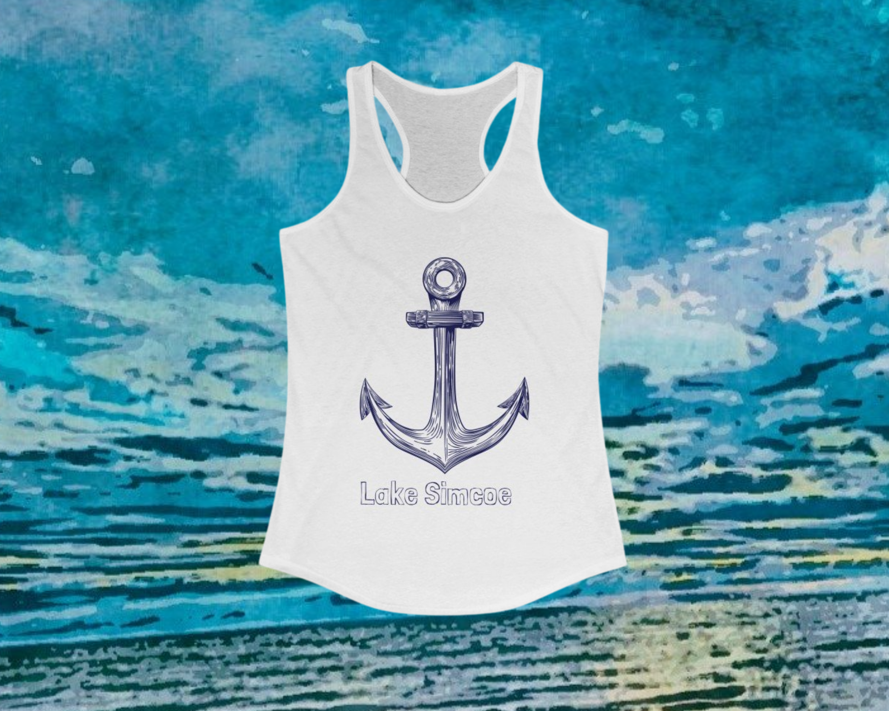 Lake Simcoe Anchor Women's Ideal Racerback Tank