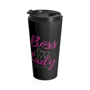 Boss Lady Stainless Steel Travel Mug Blk - Munchkin Place Shop 