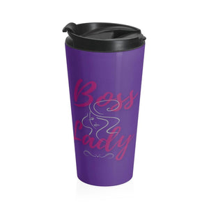 Boss Lady Stainless Steel Travel Mug Purple - Munchkin Place Shop 