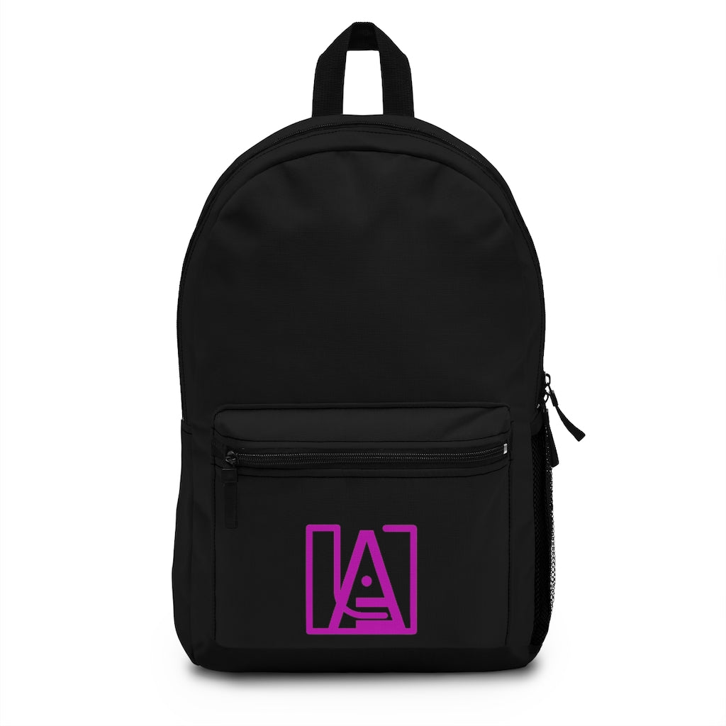 ICONIC Black Backpack Bag in Hot Pink