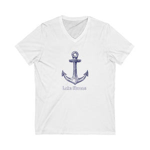 Lake Simcoe Anchor Unisex Jersey Short Sleeve V-Neck Tee