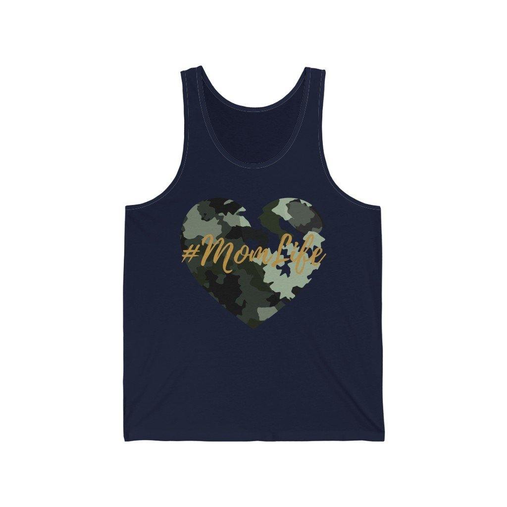 Mom Life Camo Heart Jersey Tank - Munchkin Place Shop 