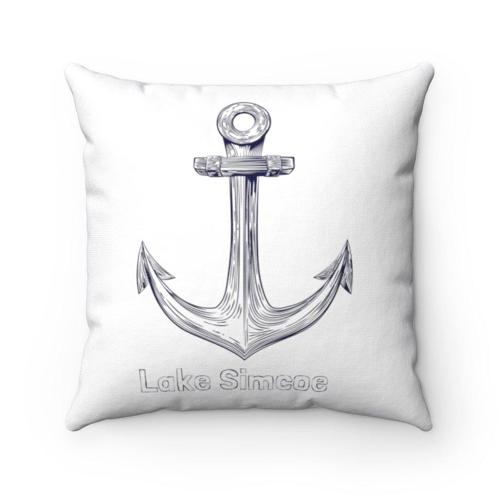 Lake Simcoe 14 by14 inch Square Pillow White - Munchkin Place Shop 