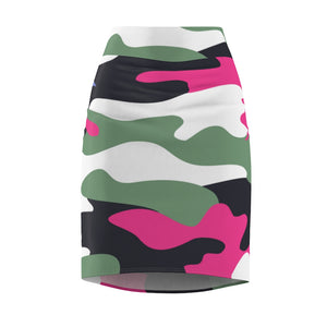 ICONIC Pink and Green CamoWomen's Pencil Skirt