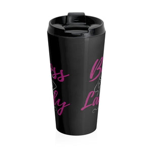 Boss Lady Stainless Steel Travel Mug Blk - Munchkin Place Shop 