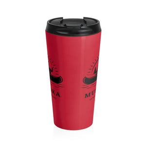 Muskoka Adventure Awaits Red Stainless Steel Travel Mug - Munchkin Place Shop 