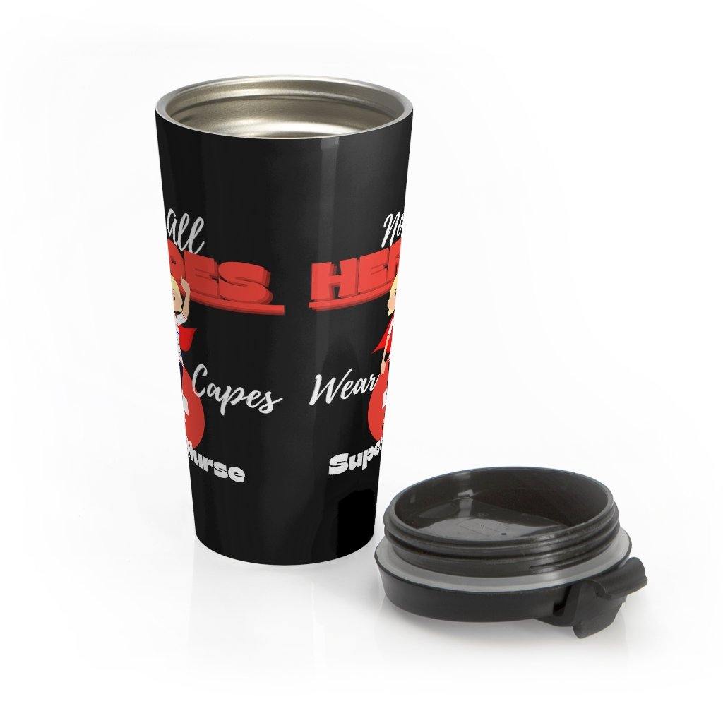 Super Nurse Black Stainless Steel Travel Mug - Munchkin Place Shop 