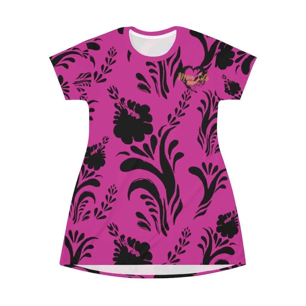 Mom Life Hot Pink and Black Nightgown - Munchkin Place Shop 