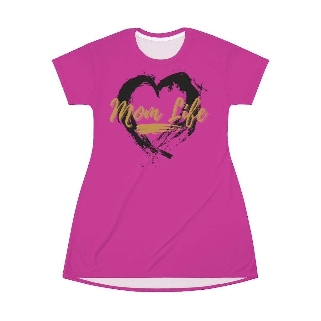 Mom Life Hot Pink and Black Nightgown - Munchkin Place Shop 
