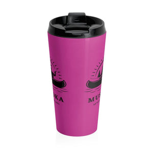 Muskoka Adventure Awaits Hot Pink Stainless Steel Travel Mug - Munchkin Place Shop 