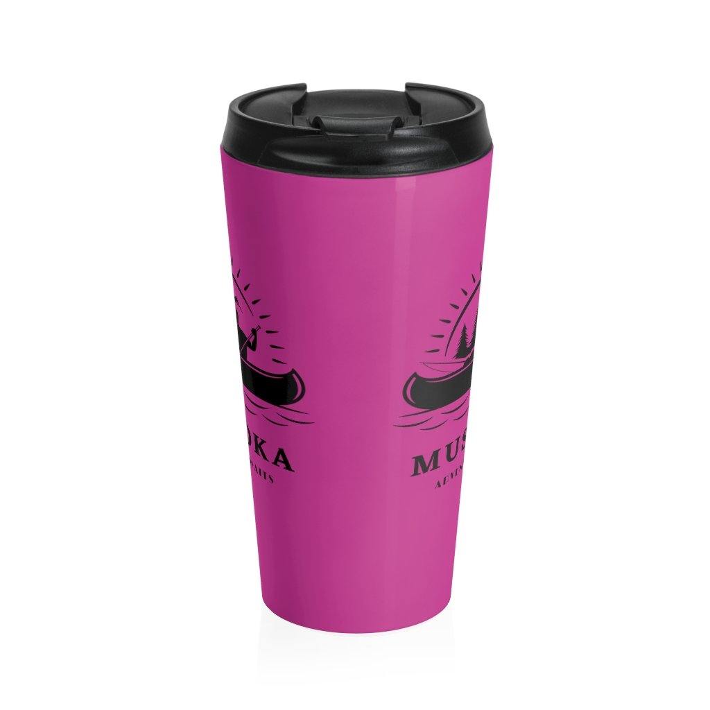Muskoka Adventure Awaits Hot Pink Stainless Steel Travel Mug - Munchkin Place Shop 