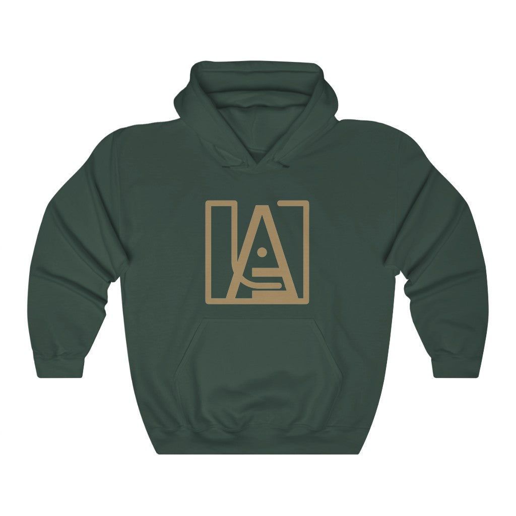 ICONIC Unisex Heavy Blend Hooded Sweatshirt in Gold