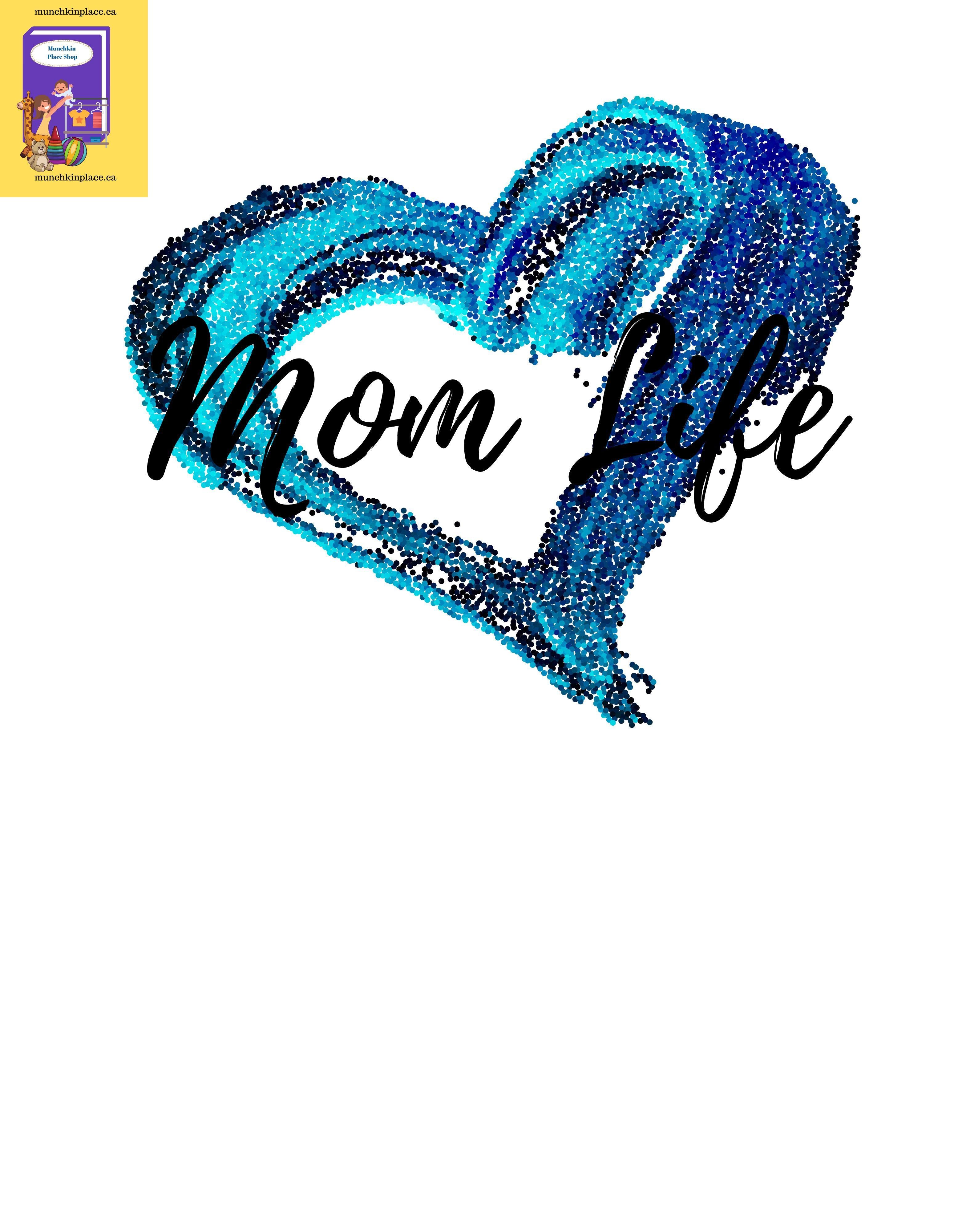 Mom Life Open Blue Heart Enamel Camping Mug - Munchkin Place Shop 