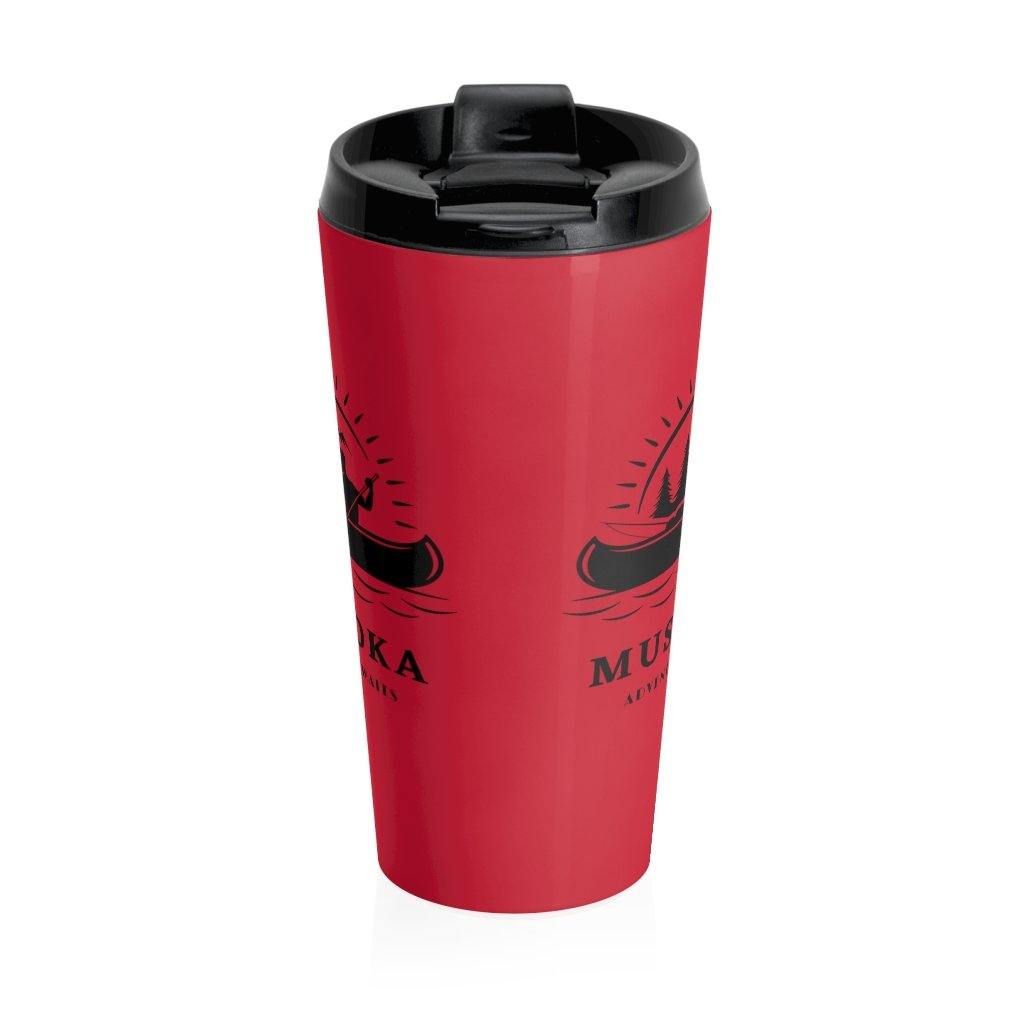 Muskoka Adventure Awaits Red Stainless Steel Travel Mug - Munchkin Place Shop 