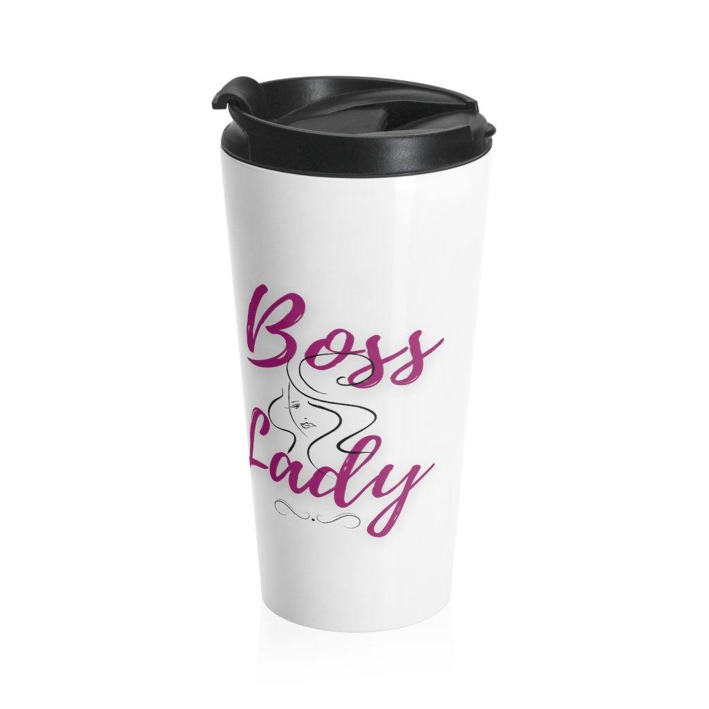 Boss Lady Stainless Steel Travel Mug Wht - Munchkin Place Shop 