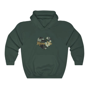 Mom Life ™ Camo Heart Hooded Sweatshirt