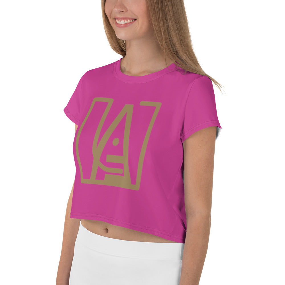 ICONIC Crop Tee in Hot Pink