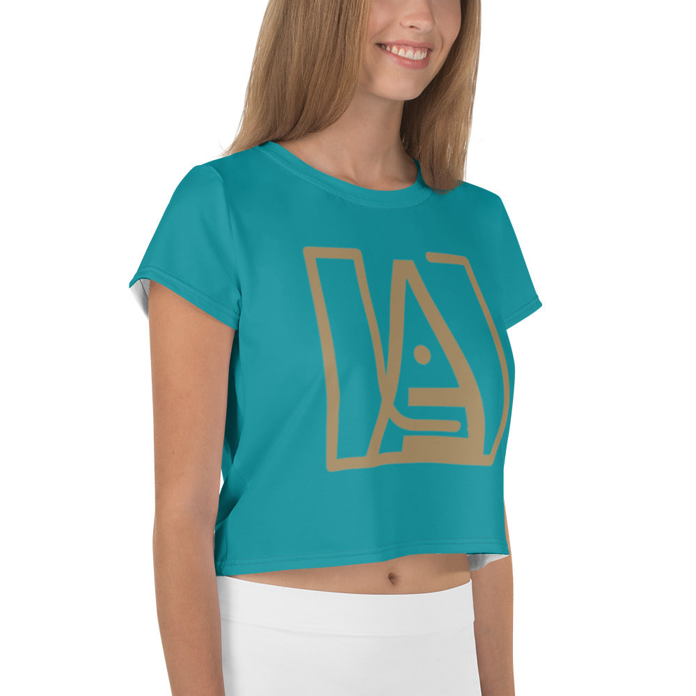 ICONIC Crop Tee in Eastern Blue