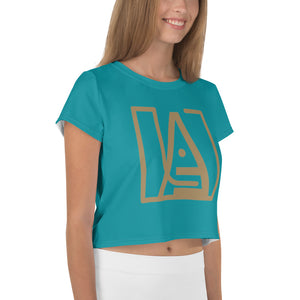 ICONIC Crop Tee in Eastern Blue