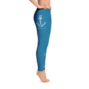 Lake Simcoe Anchor Leggings in Eastern Blue