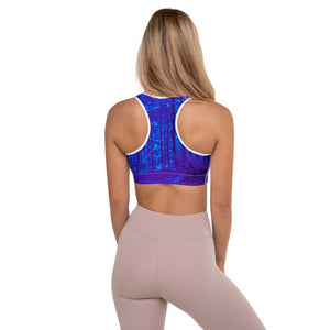 Into the Woods Mystical Shades of Blue Padded Sports Bra - Munchkin Place Shop 