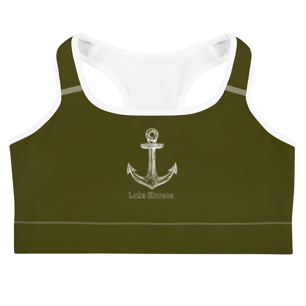 Lake Simcoe Sports bra in Army Green