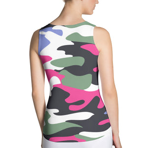 ICONIC Pink and Green Camo Tank Top