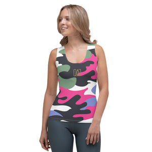 ICONIC Pink and Green Camo Tank Top