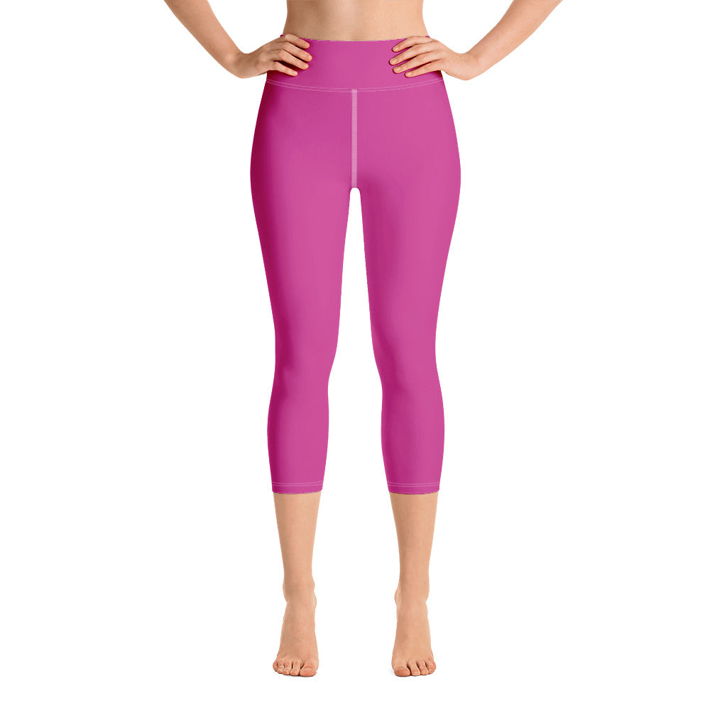 ICONIC Hot Pink Yoga Capri Leggings