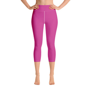 ICONIC Hot Pink Yoga Capri Leggings
