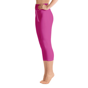 ICONIC Hot Pink Yoga Capri Leggings