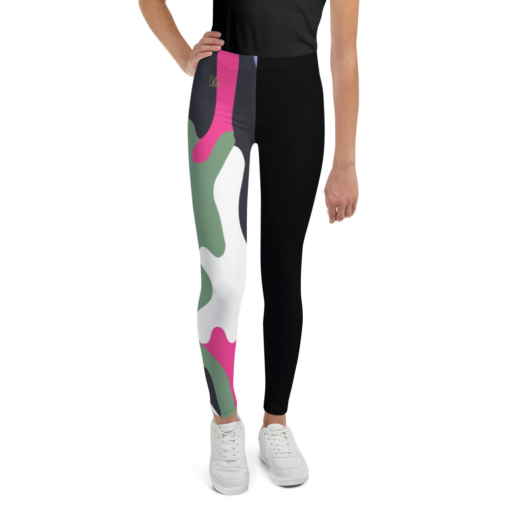 ICONIC Pink and Green Camo Youth Leggings