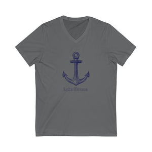 Lake Simcoe Anchor Unisex Jersey Short Sleeve V-Neck Tee