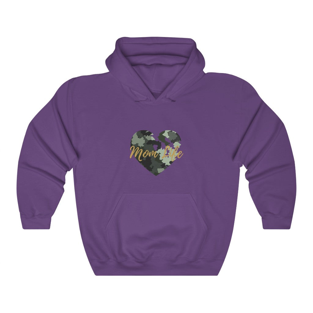 Mom Life ™ Camo Heart Hooded Sweatshirt