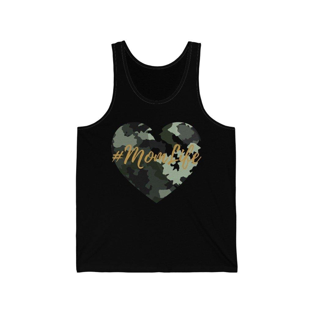Mom Life Camo Heart Jersey Tank - Munchkin Place Shop 