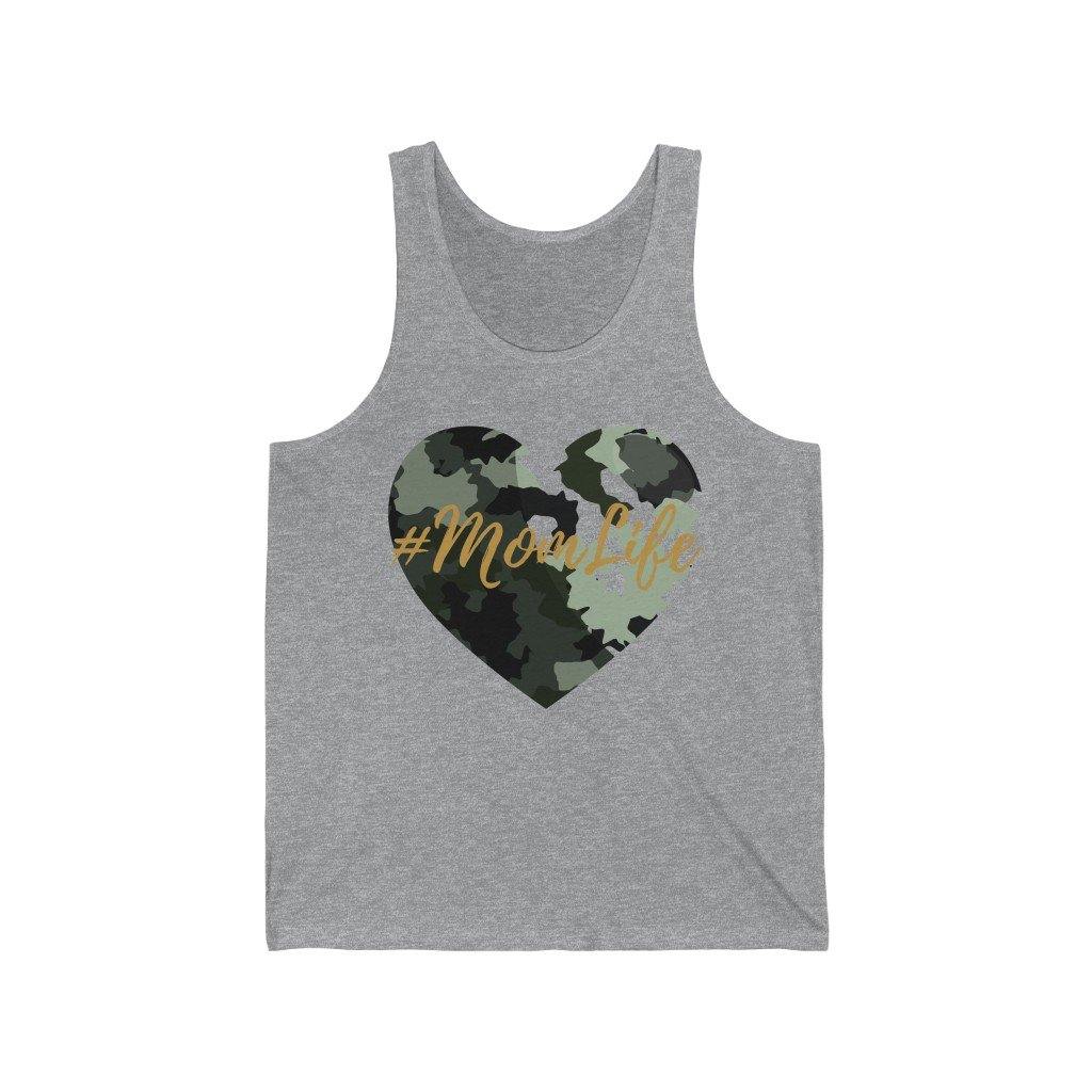 Mom Life Camo Heart Jersey Tank - Munchkin Place Shop 