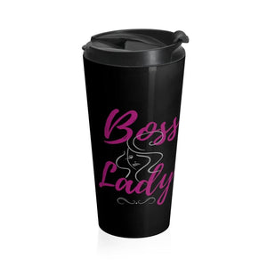 Boss Lady Stainless Steel Travel Mug Blk - Munchkin Place Shop 