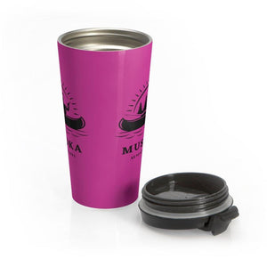 Muskoka Adventure Awaits Hot Pink Stainless Steel Travel Mug - Munchkin Place Shop 