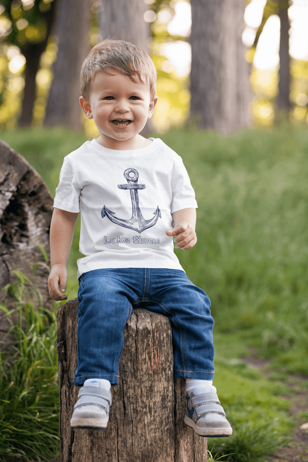 Lake Simcoe Kid's Fine Jersey White Tee - Munchkin Place Shop 