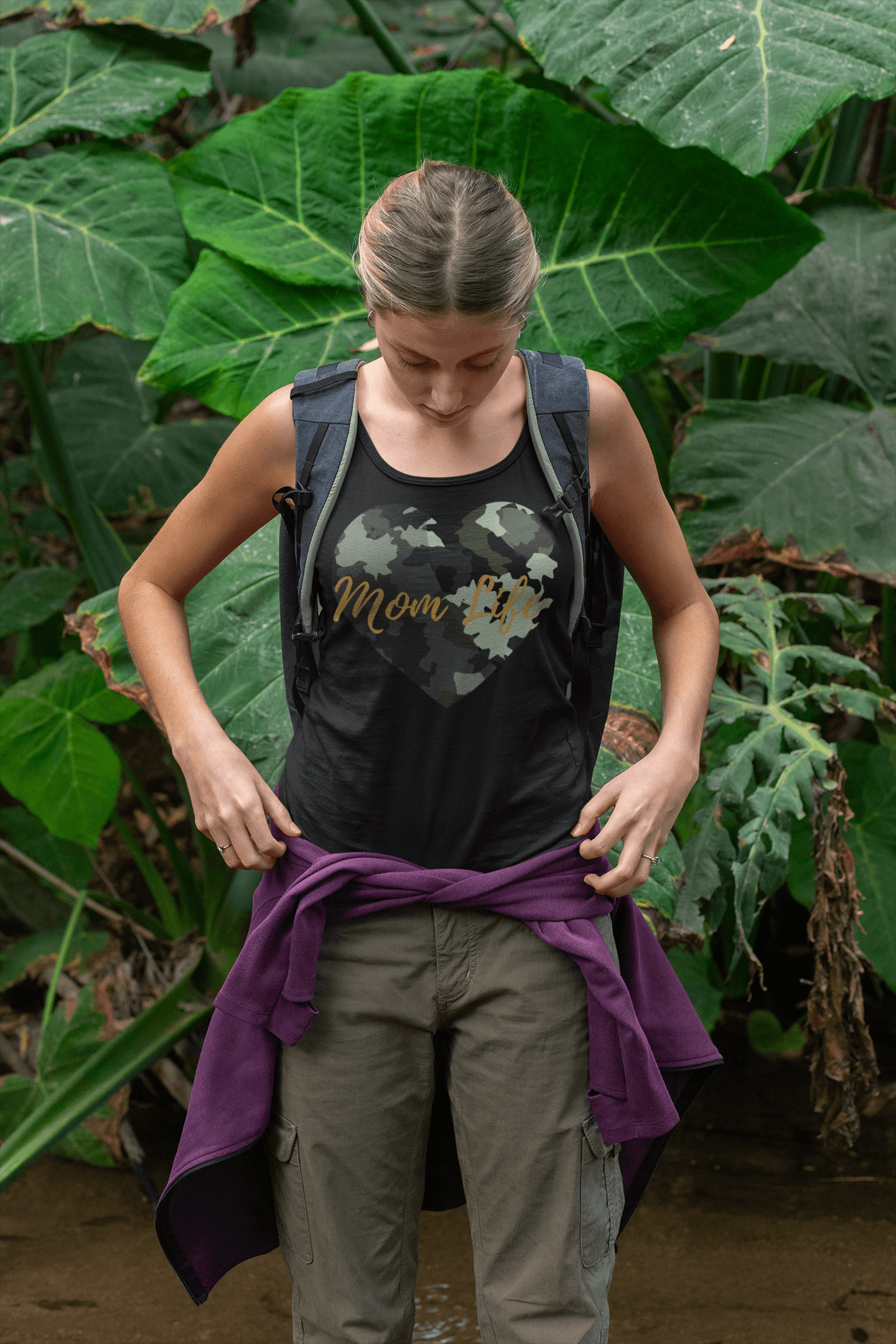 Mom Life Camo Heart Jersey Tank - Munchkin Place Shop 